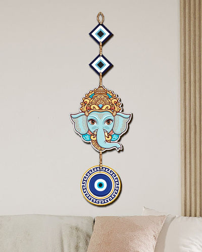 Lord Ganesha Evil Eye Wall Hanging | 4 x 21 inches