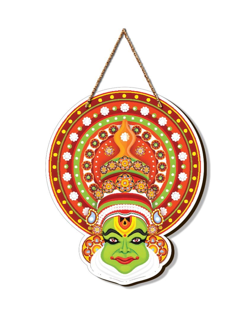 Kathakali Dancer Face On Mandala Wall Hanging | 9 x 16 inches