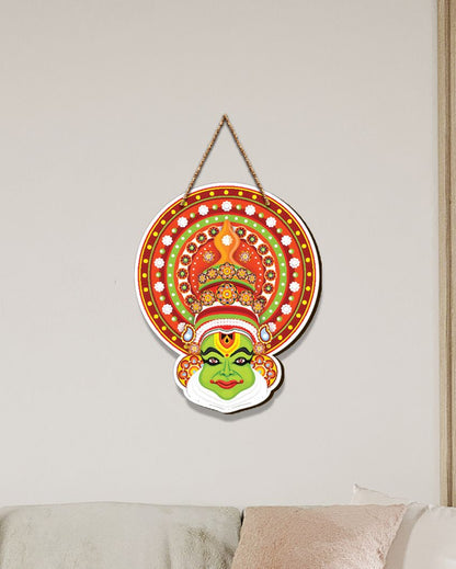 Kathakali Dancer Face On Mandala Wall Hanging | 9 x 16 inches