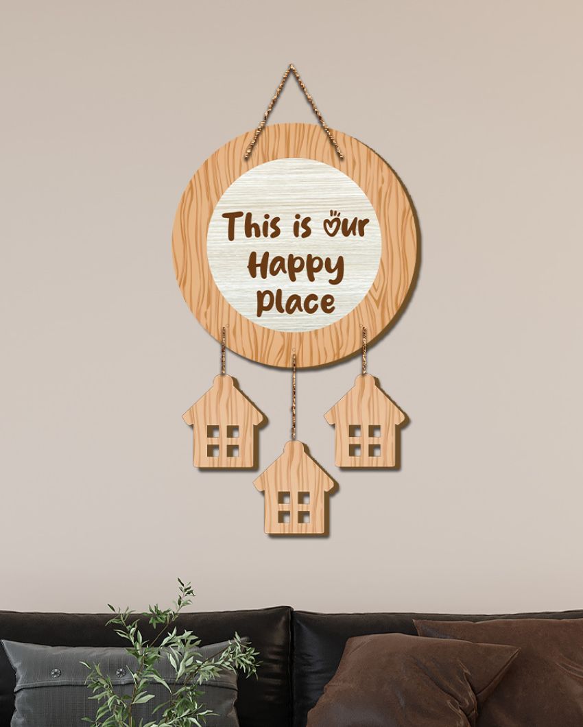 This Is Our Happy Place Inspirational Wall Hanging | 10 x 21 inches