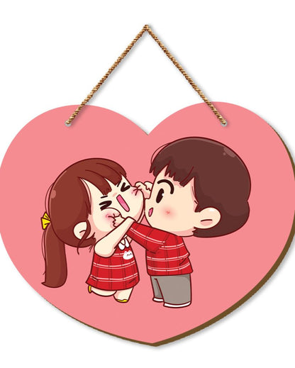 Sweet Love Cute Couple Wall Hanging | 10 x 8 inches