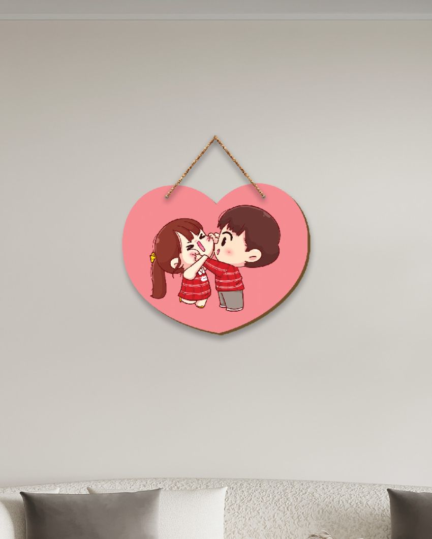 Sweet Love Cute Couple Wall Hanging | 10 x 8 inches