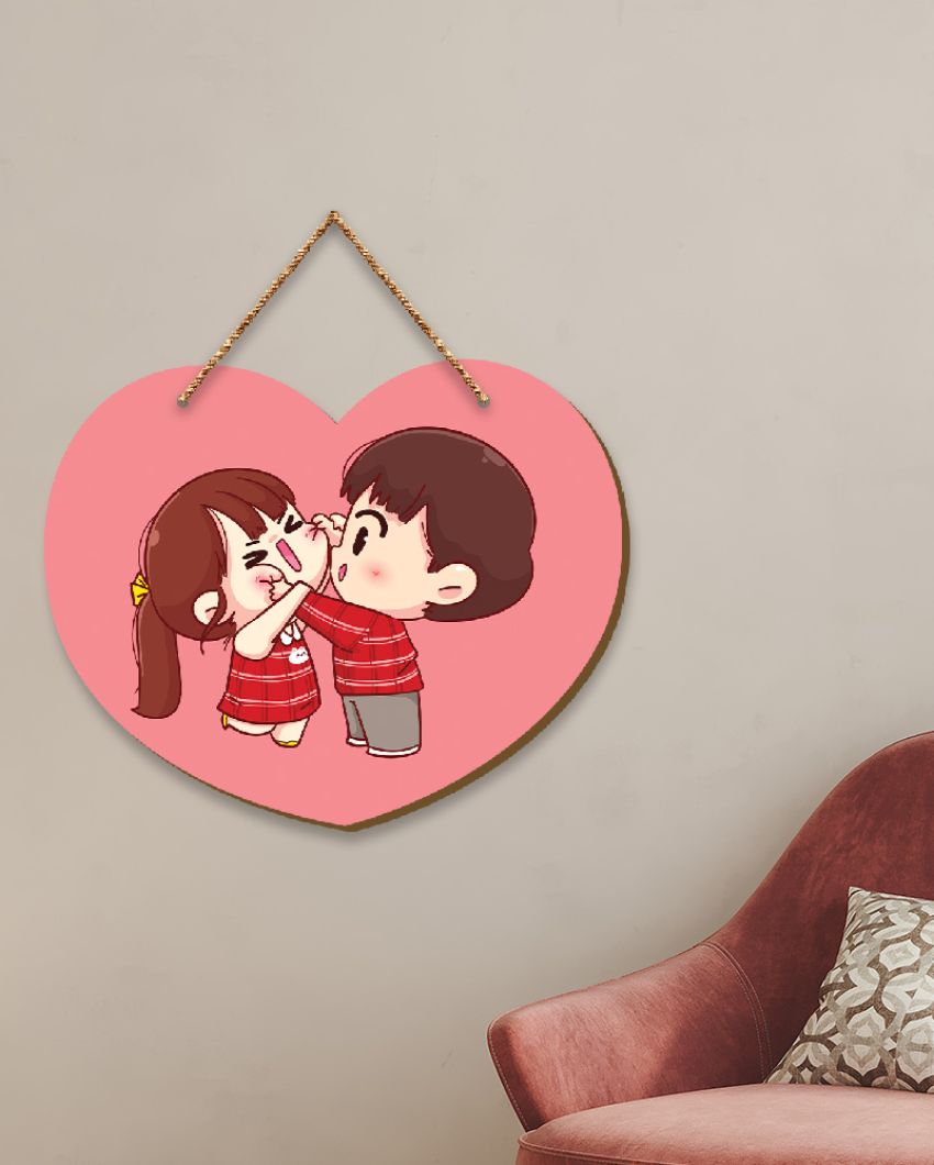 Sweet Love Cute Couple Wall Hanging | 10 x 8 inches