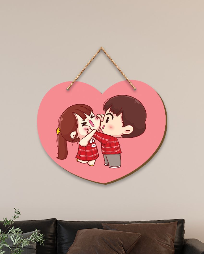 Sweet Love Cute Couple Wall Hanging | 10 x 8 inches