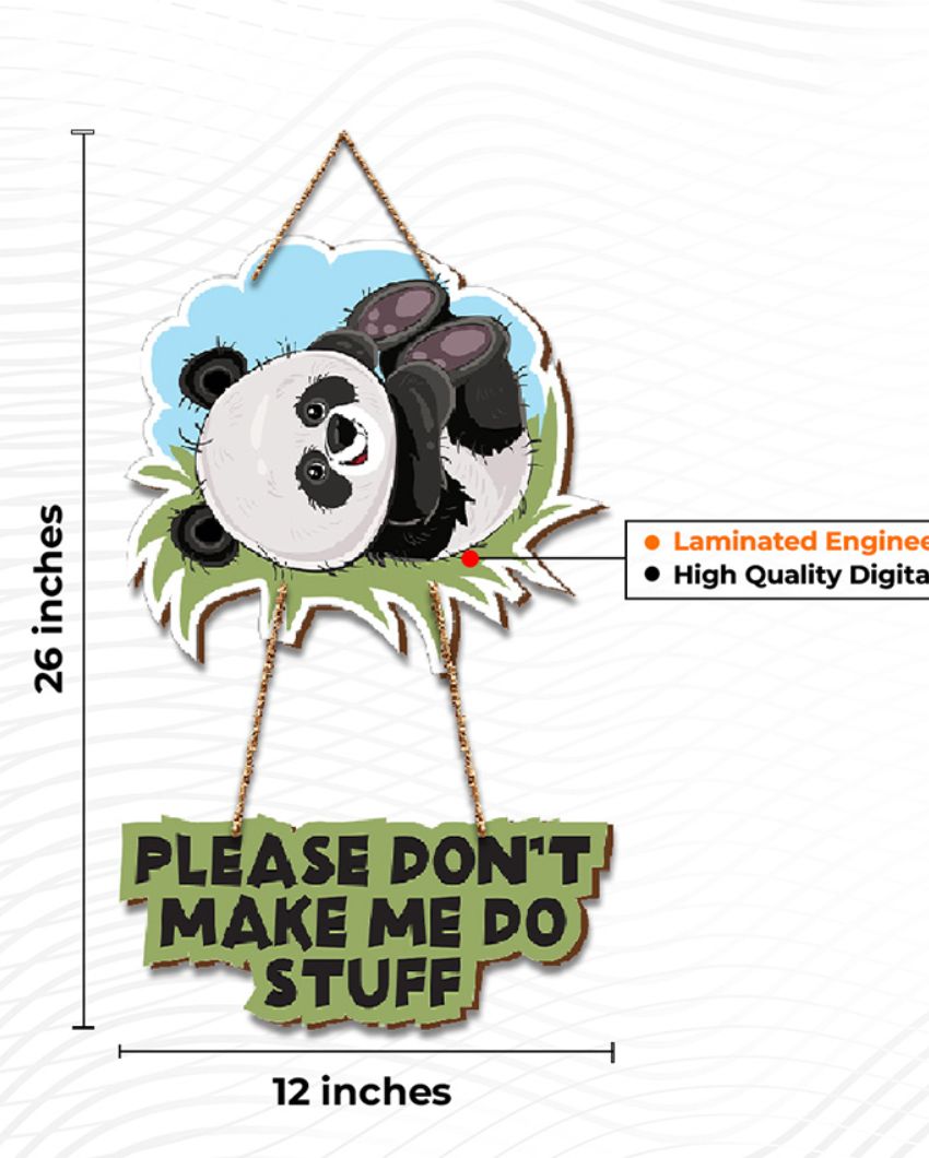 Adorable Panda Printed Wall Hanging | 12 x 26 inches