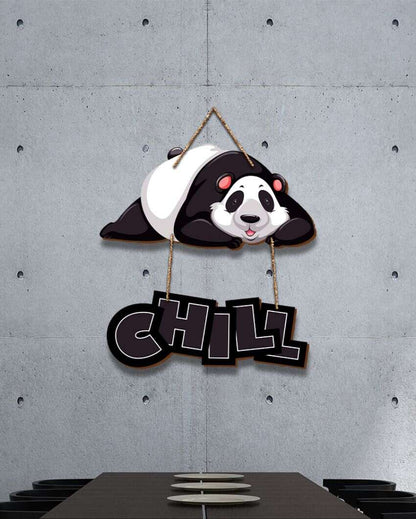 Chill Panda Wooden Wall Hanging | 12 x 14 inches