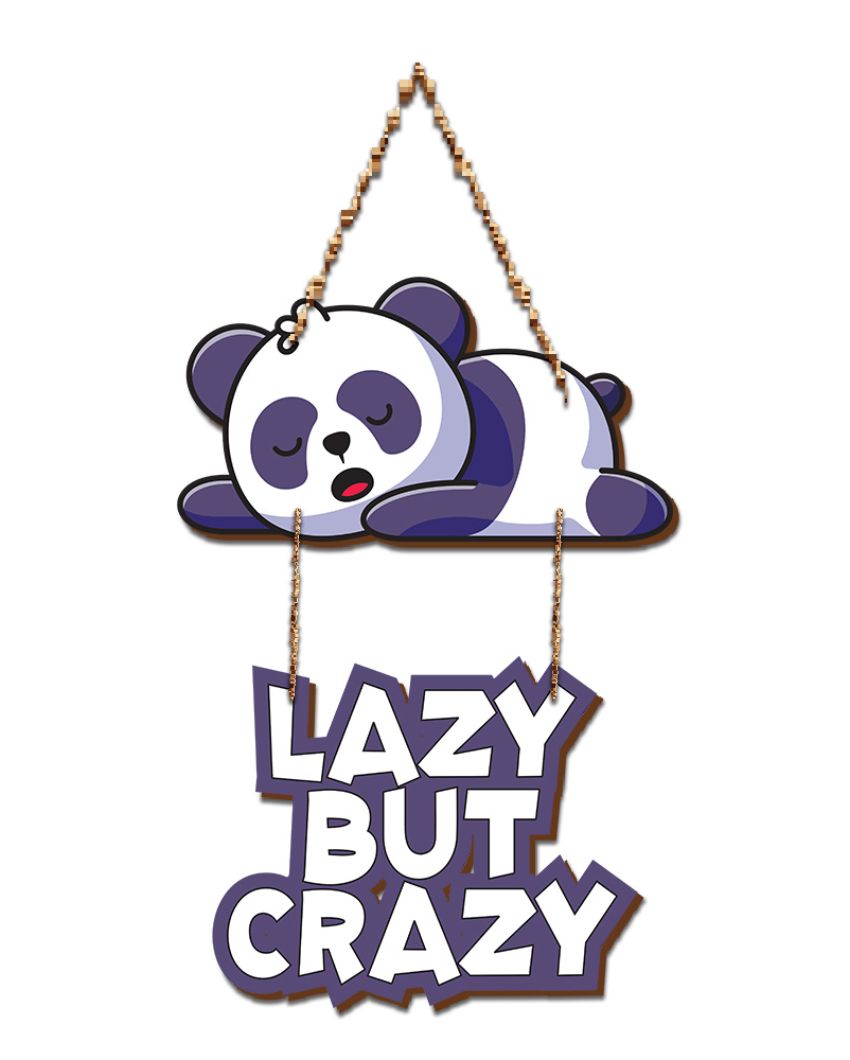 Lazy But Crazy Decorative Wooden Wall Hanging | 11 x 19 inches