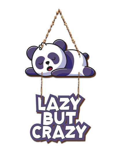 Lazy But Crazy Decorative Wooden Wall Hanging | 11 x 19 inches