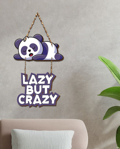 Lazy But Crazy Decorative Wooden Wall Hanging | 11 x 19 inches