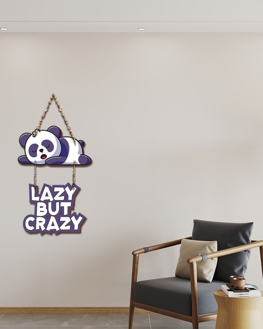 Lazy But Crazy Decorative Wooden Wall Hanging | 11 x 19 inches