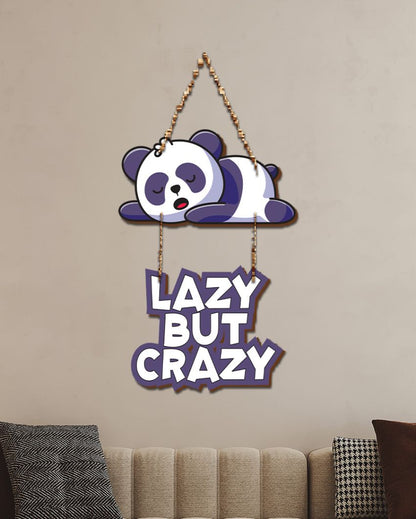 Lazy But Crazy Decorative Wooden Wall Hanging | 11 x 19 inches