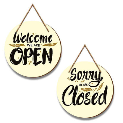 Charming Open & Closed Sign Door Wall Hangings | Pack of 2