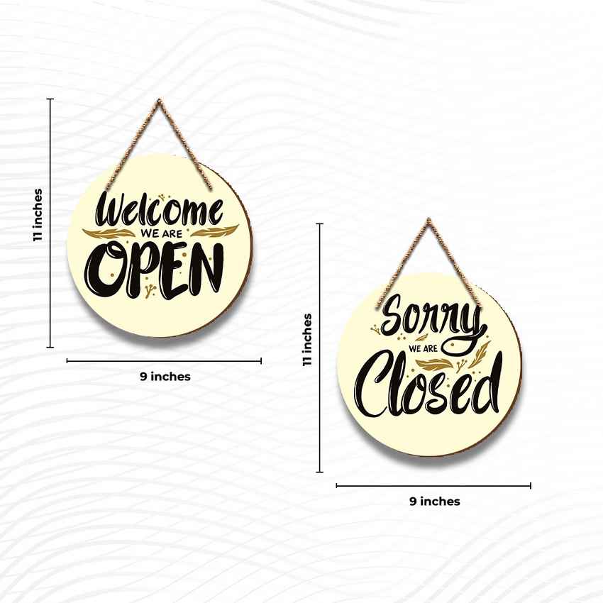 Charming Open & Closed Sign Door Wall Hangings | Pack of 2