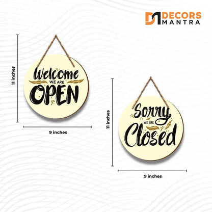 Charming Open & Closed Sign Door Wall Hangings | Pack of 2