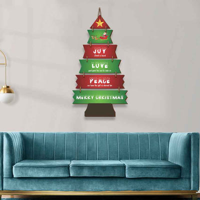 Elegant Christmas Tree Shape Wall Hanging | 26 x 12 inches