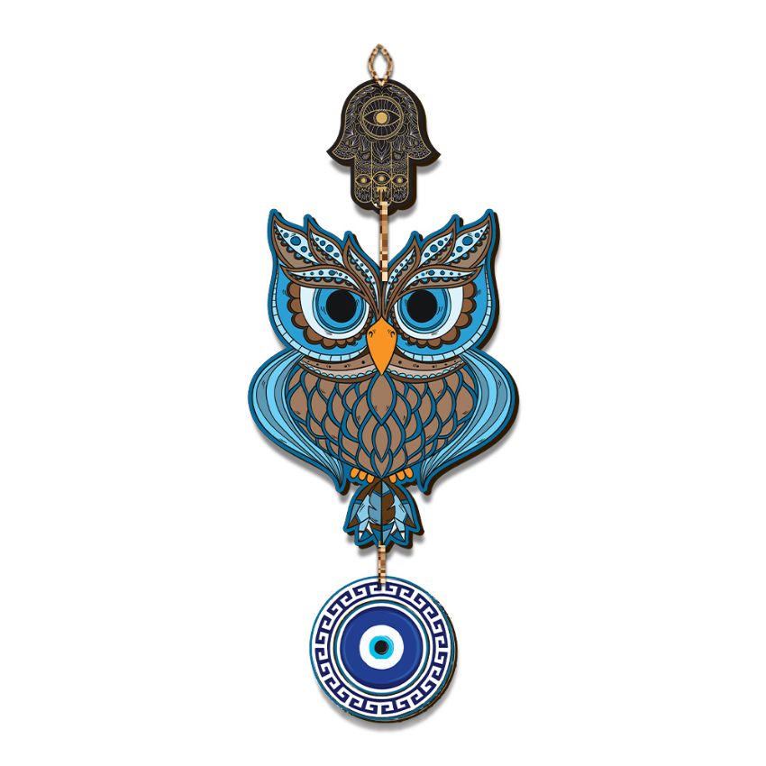 Eye Catchy Multicolor Mdf Owl Wall Hangings | Set Of 2