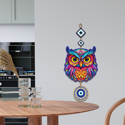 Eye Catchy Multicolor Mdf Owl Wall Hangings | Set Of 2