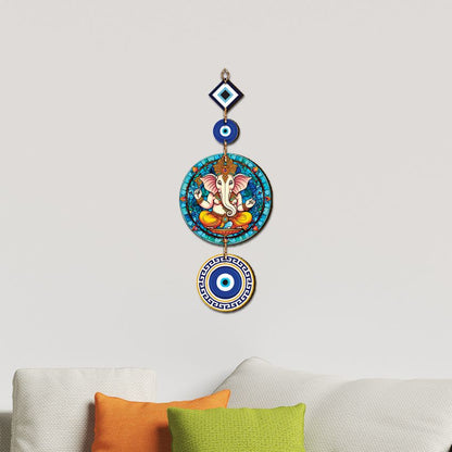 Ganpati & Owl Design Mdf Wall Hangings | Set Of 2