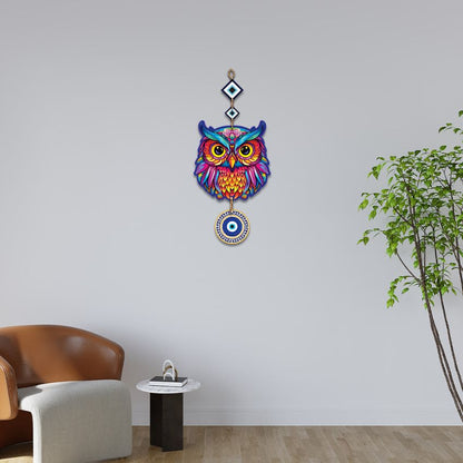 Ganpati & Owl Design Mdf Wall Hangings | Set Of 2