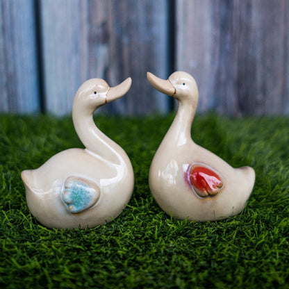 Duck Couple Miniature Figurine | 4 x 3 x 5 inches