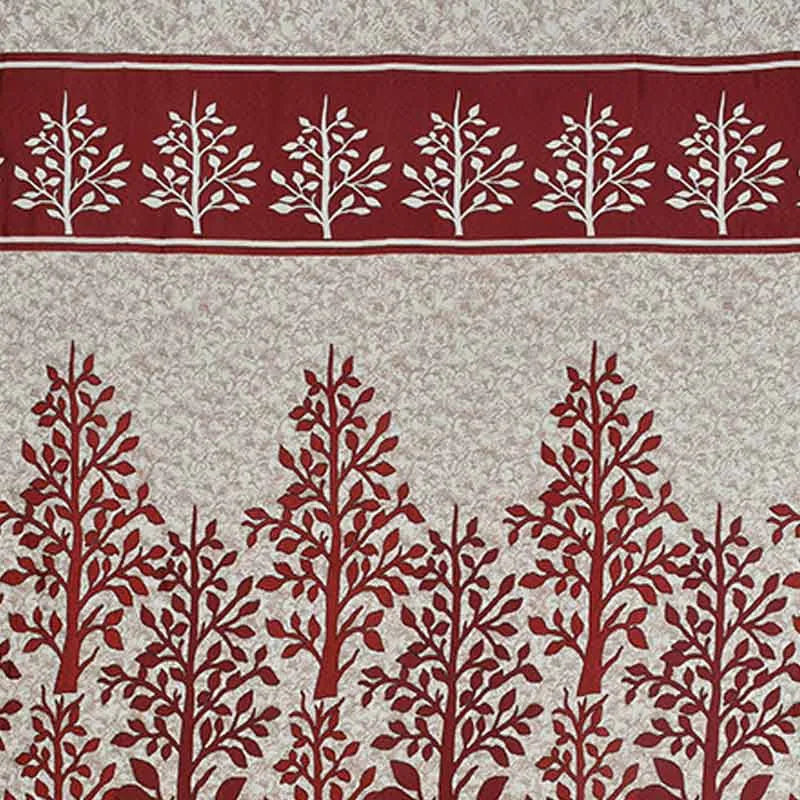 Maroon Jute Polyester Window Curtains | 5ft | Set of 2 Default Title