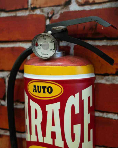 Auto Garage Prop Extinguisher Wall Decor | 9 x 3 x 19 inches