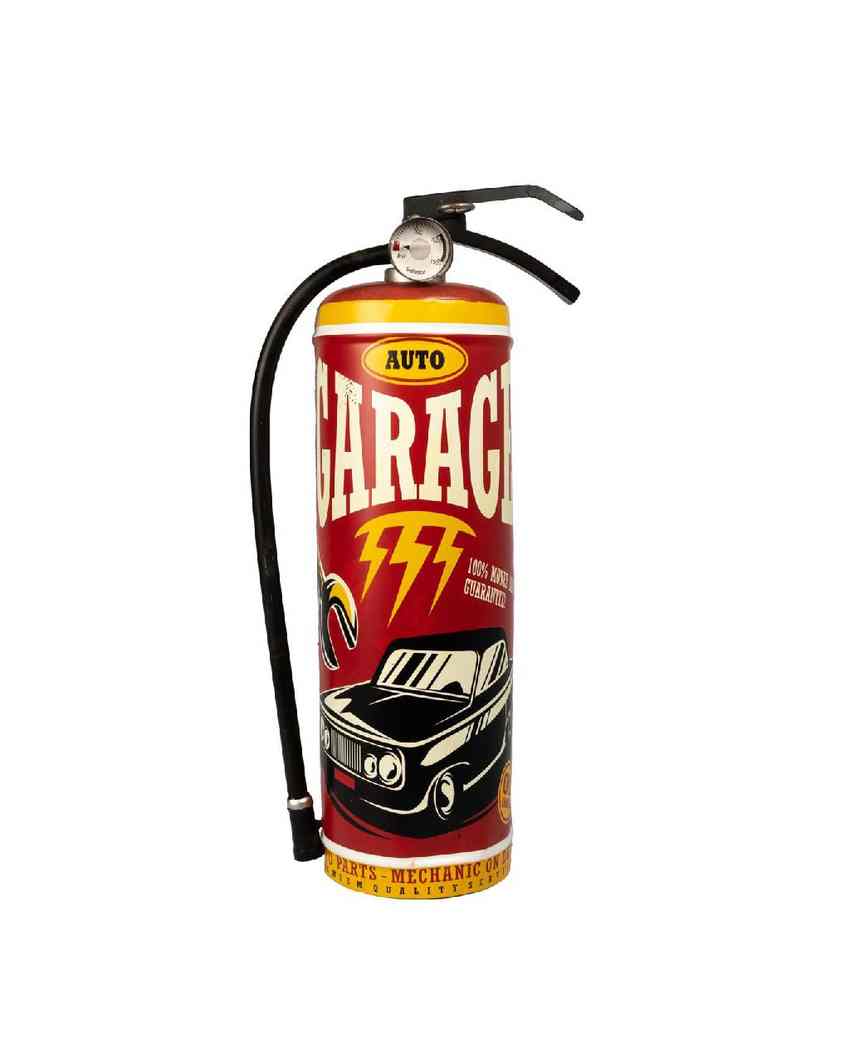 Auto Garage Prop Extinguisher Wall Decor | 9 x 3 x 19 inches