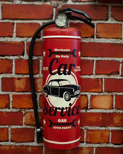 Car Service Prop Extinguisher Wall Decor |Red| 22 x 7 x 48 cm/ 9 x 3 x 19 inches