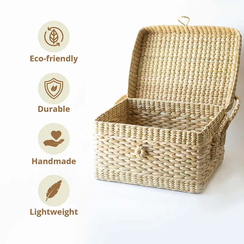 Ecofriendly Natural Grass Basket | 10 x 8 Inches