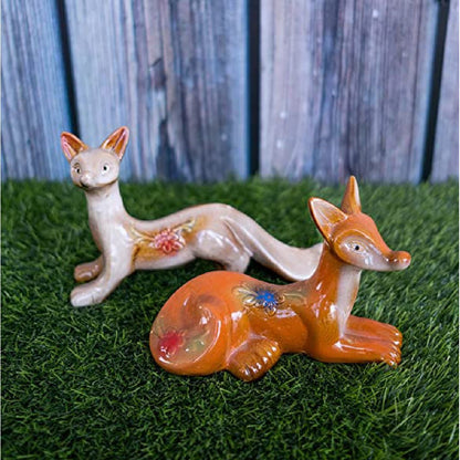 Fox Couple Miniature Figurine | 8 x 3 x 5 inches