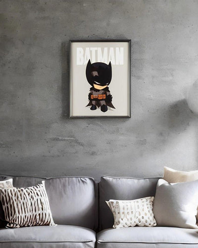 Animated Batman Wall Frame |Black| 48 x 38 cm/19 x 15 inches