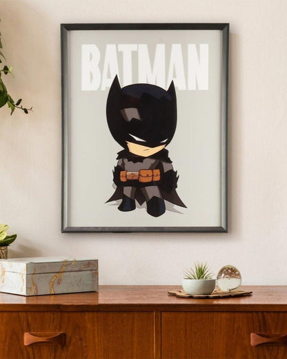 Animated Batman Wall Frame |Black| 48 x 38 cm/19 x 15 inches