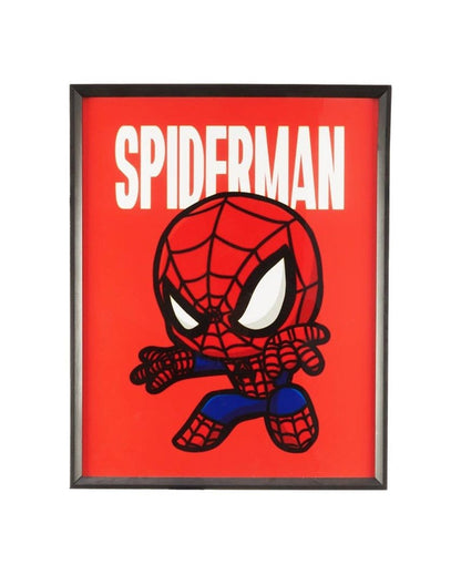 Animated Spiderman Wall Frame | Red| 48 x 38 cm/ 19 x 15 inches