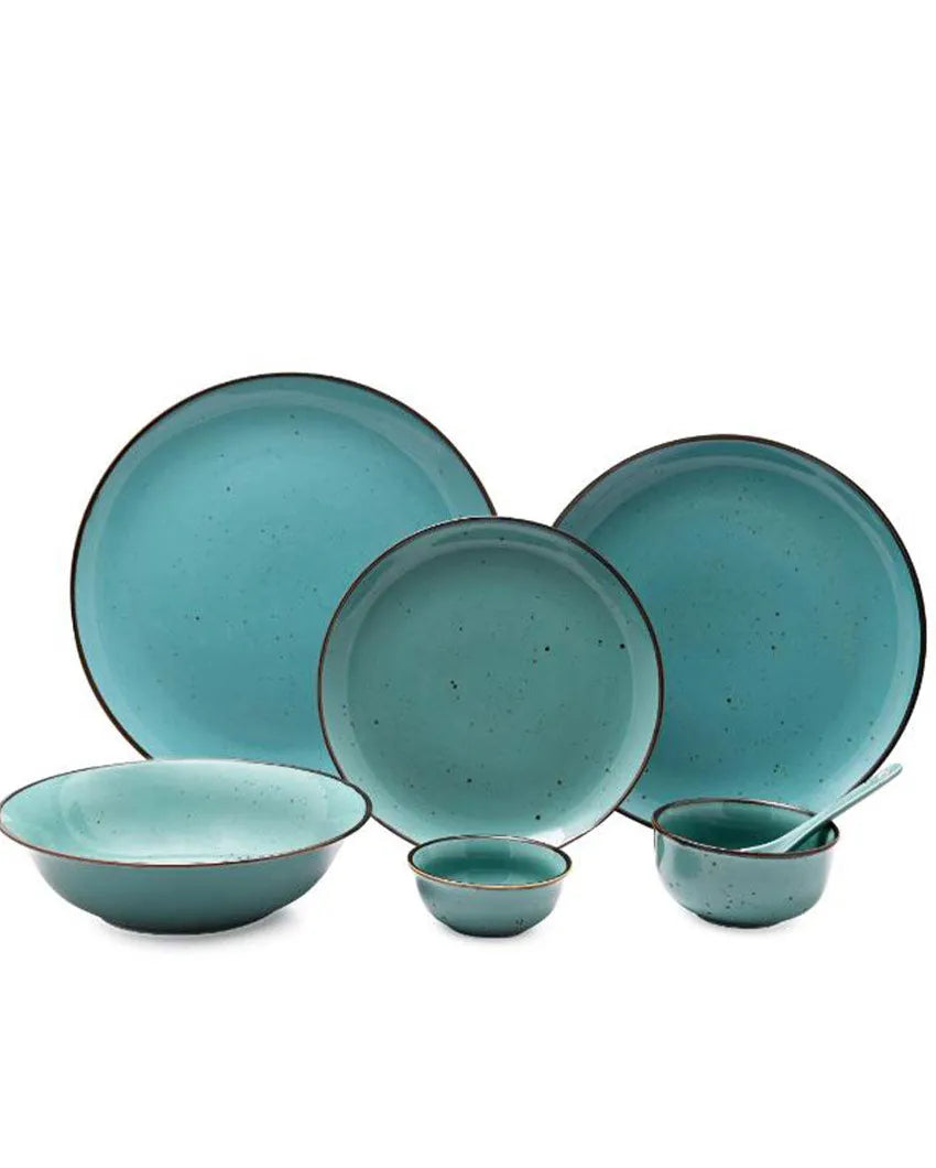 Glossy Green Forest Porcelain Dinner Set | Pack of 33