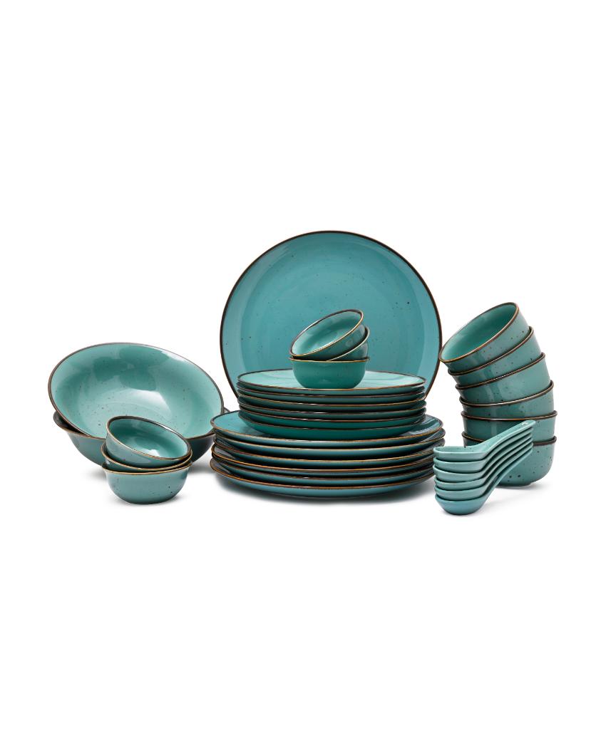 Glossy Green Forest Porcelain Dinner Set | Pack of 33