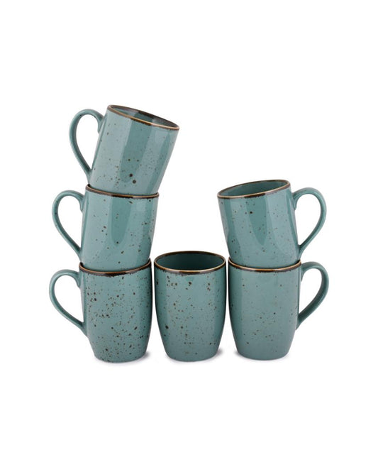 Doppio Green Forest Porcelain Coffee Mug | Set Of 6