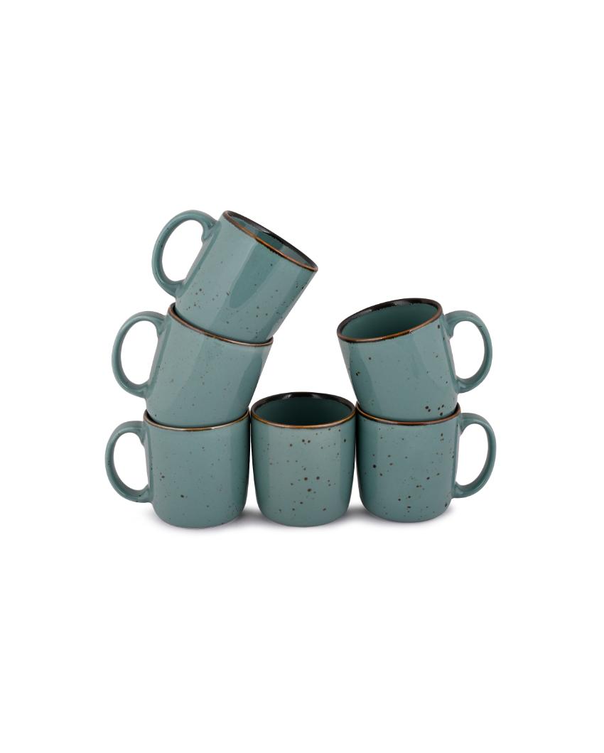 Espresso Green Forest Porcelain Coffee Mug | Set Of 6