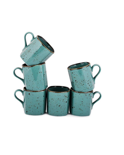 Cappuccino Green Forest Porcelain Coffee Mug | Set Of 6