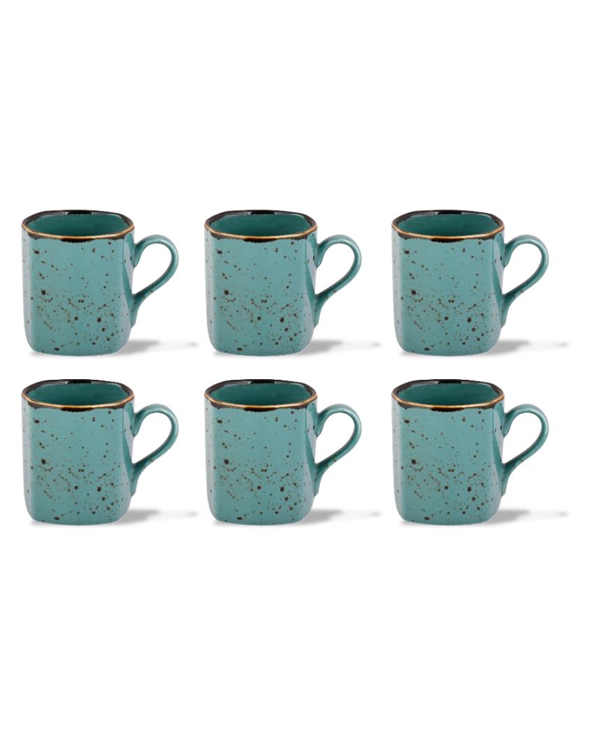 Cappuccino Green Forest Porcelain Coffee Mug | Set Of 6