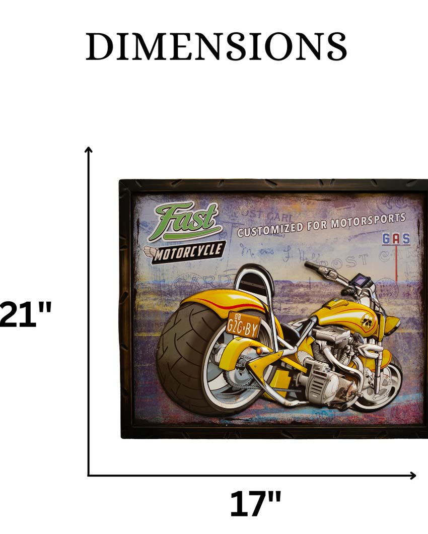 Motorcycle Chopper Retro Wall Frame | 21 x 17 inches