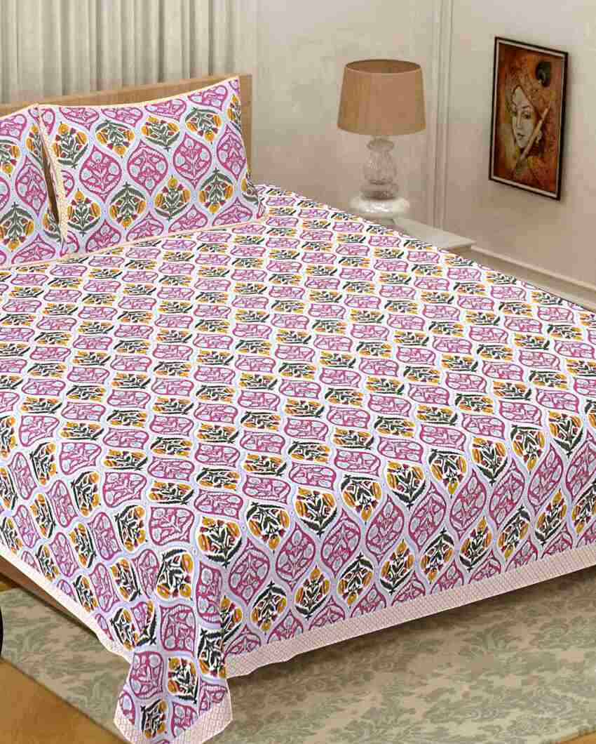 Hibiscus Garden Floral Inspired Pink Bedding Set | 108 x 108 inches