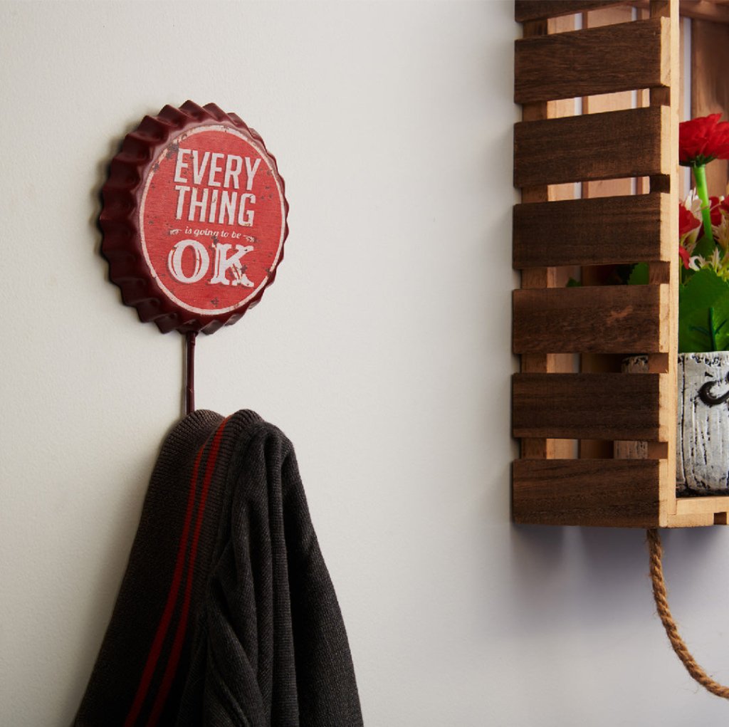 Retro Motivational Metal Wall Hook | 2 x 1 x 3 inches