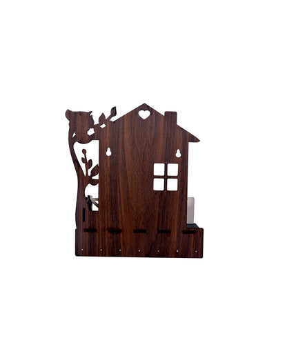 Charming MDF Wood Hut Key Holder | 18 x 8 inches