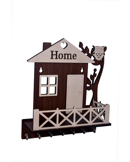 Charming MDF Wood Hut Key Holder | 18 x 8 inches