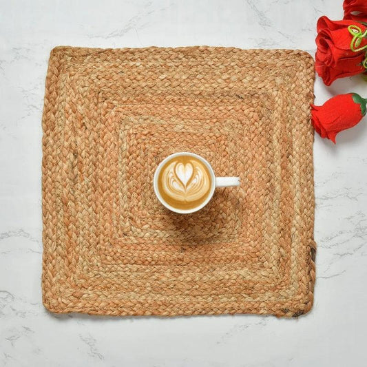 Jute Braided Square Placemat  | 13 inches