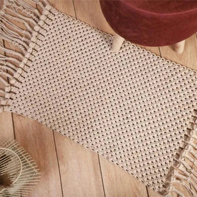 Bedside Cotton Macrame Rug | 3.3 x 2 ft