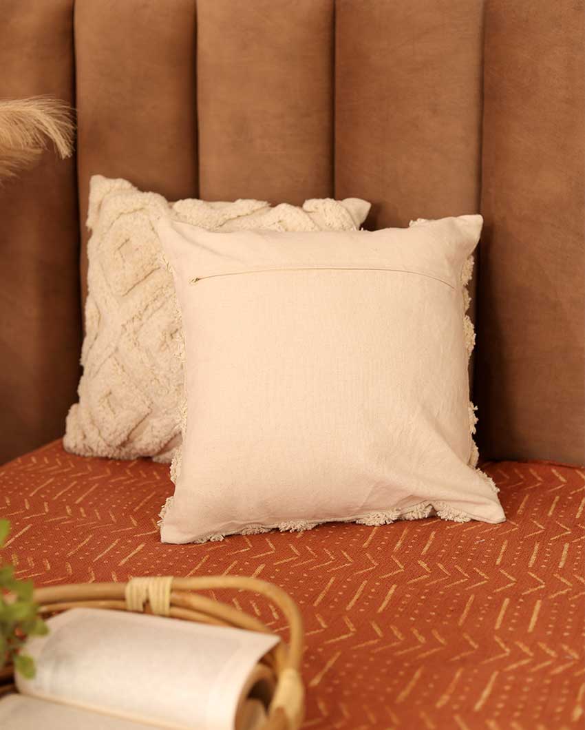Cotton Canvas Tufted Cushion Cover | Single | 16 x 16 inches , 20 x 20 inches , 24 x 24 inches