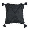Charcoal Triangular Design Cotton Tufted Cushion- Single | 16x16 inches