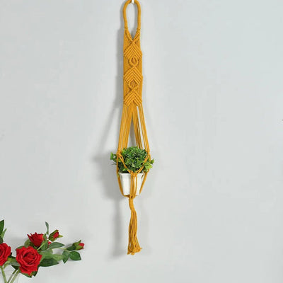 Plant Hanger Macrame | 6 x 6 Inches Yellow