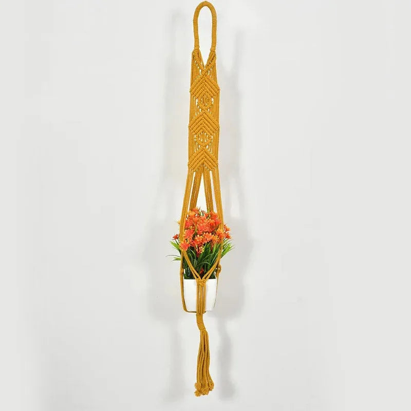 Plant Hanger Macrame | 6 x 6 Inches Yellow